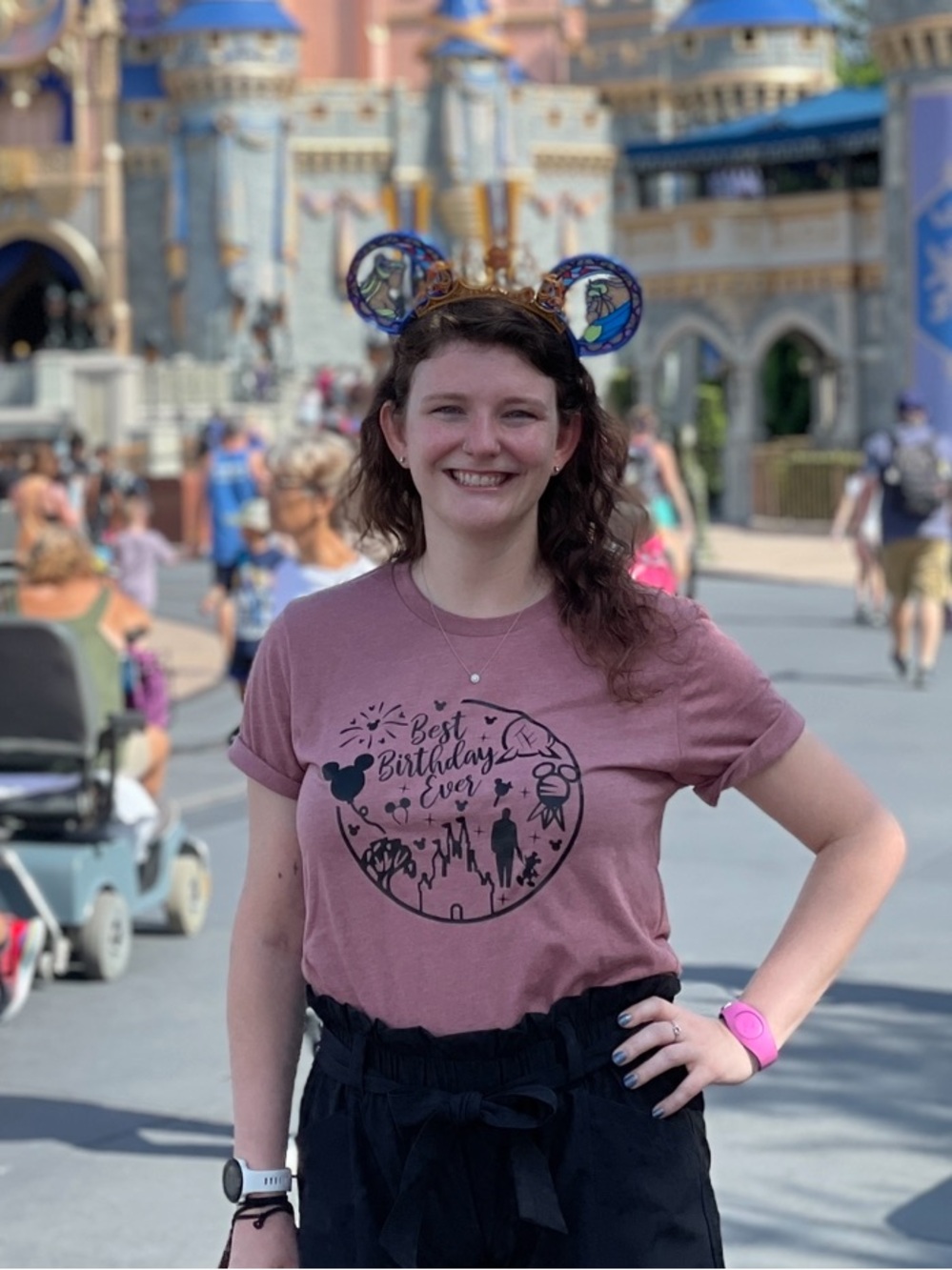 Disney Small Shop Bella Canvas Mauve 'Best Birthday Ever' Graphic Tee